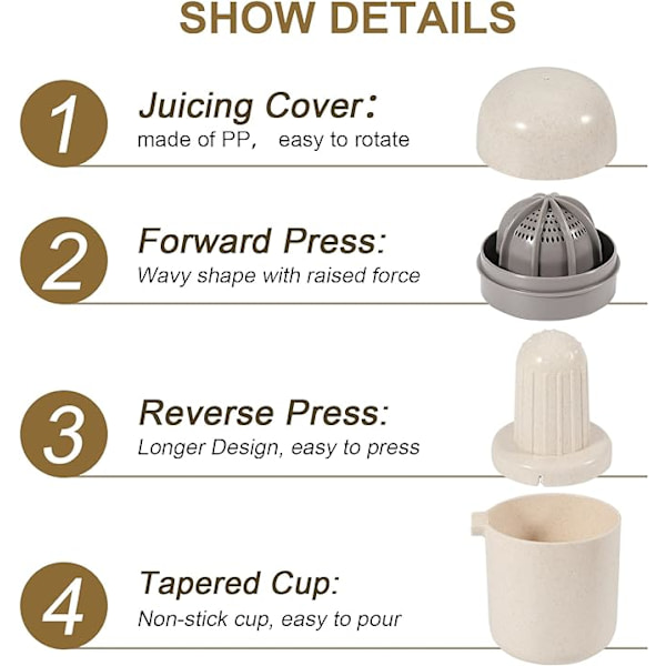 Manuel appelsinjuice press kop (beige), bærbar citron juice pres