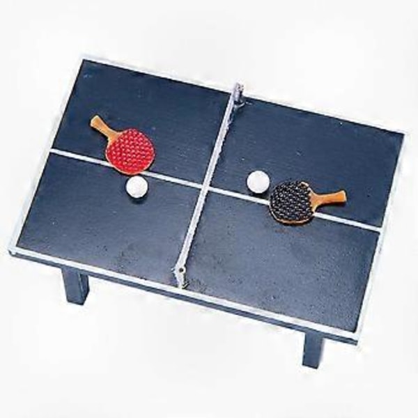 Kompakt Dekorativt Pingisbord och Bollset för 1/10 Skala
