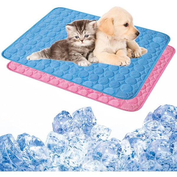 Stor Kylmatta 2-pack Hållbar Hundkylande Matta Is-Silke Hundmatta
