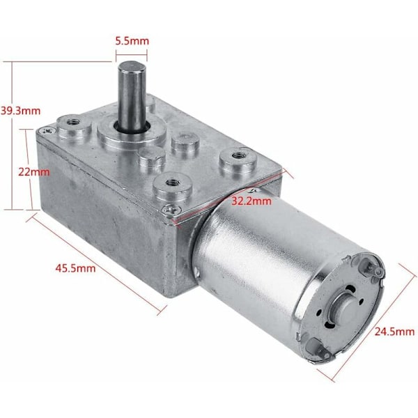 DC 12V reversibel høy dreiemoment snekkegirkasse motor 30Rpm reduksjon E