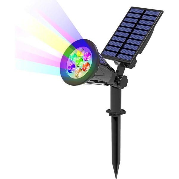 7 LED Solar Light, Solar Floodlight med 7 Color Change, Outdoor