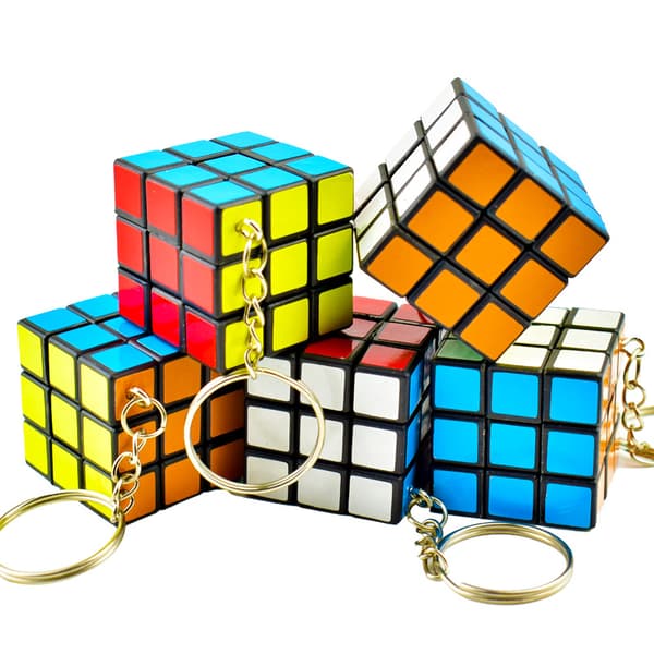 3 cm Tredje Ordens Mini Rubiks Kube Nøkkelring