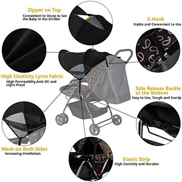 Pare-soleil universel pour poussette, anti-UV UPF50+, Auv