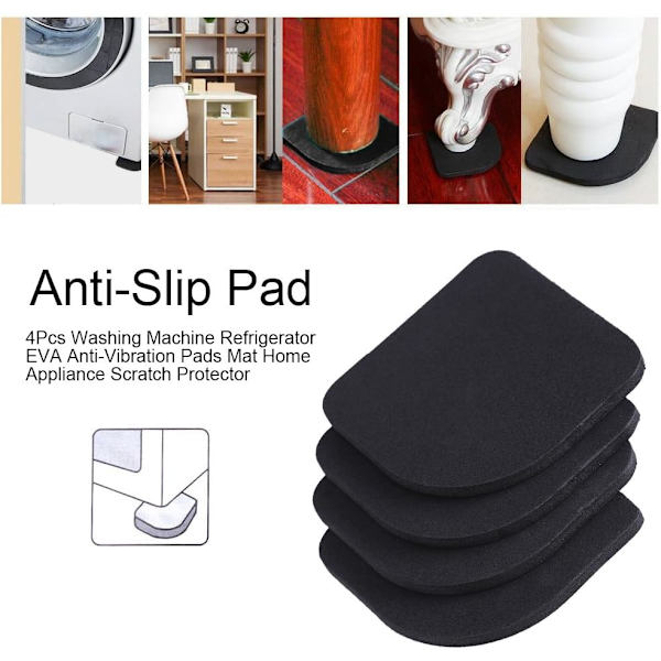 4 stk Møbelmåtter Anti-Vibration Gummi Universal Lydløs Non-Slip