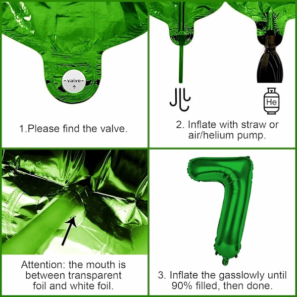 Dino 7:e födelsedagsfest ballonger, barnkalasdekoration 7:e födelsedag