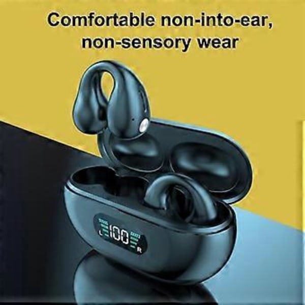 YYK-Q80 Bluetooth-headset utanför örat med brusreducering, öronkrok, rörelsedetektion och digital display