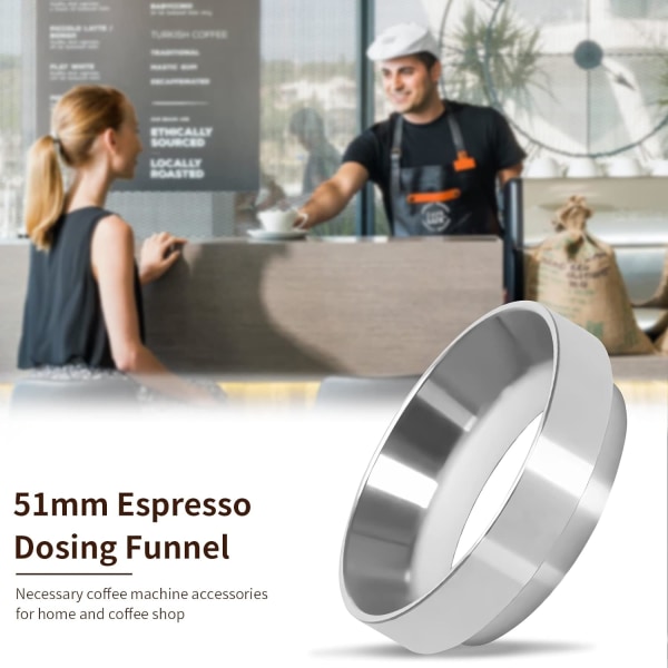 Doseringring for espressomaskiner, 51mm doseringring kaffemaskin