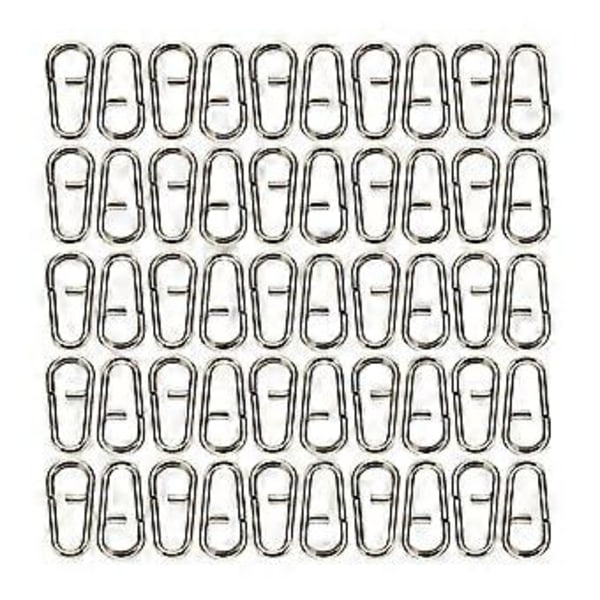 50/100 st Rostfria Stål Splitringar Fiske Snap Cnnector Fiskeklämma Ovala Splitringar Utomhus Fiske Tillbehör 50 trumpets