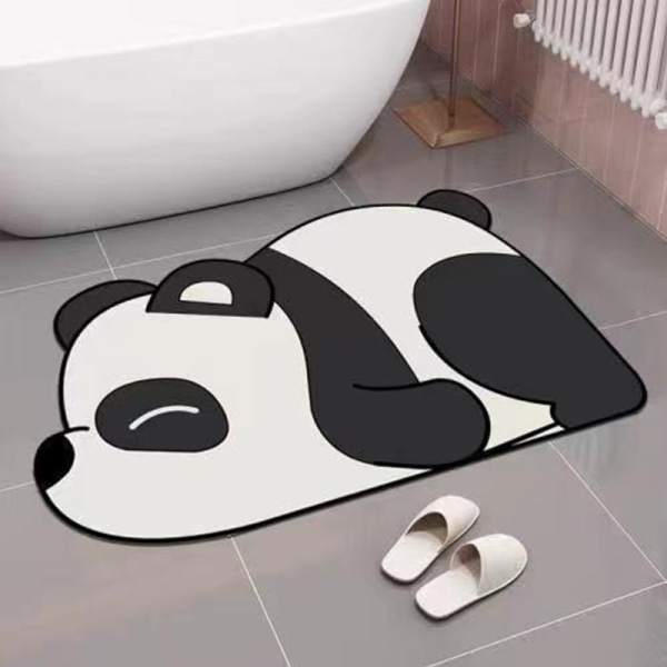 Myk diatoméjord toalett dør panda gulvmatte 50 * 80cm, ba