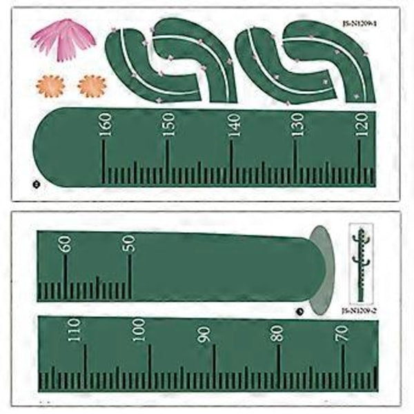 Høydevekstdiagram Kaktusform Høydevekstmålingsklistremerke for vegg
