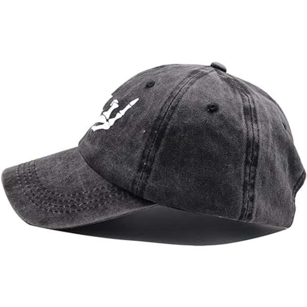 Håndhatt, Skull Finger Baseball Cap Justerbar Vasket Slitt