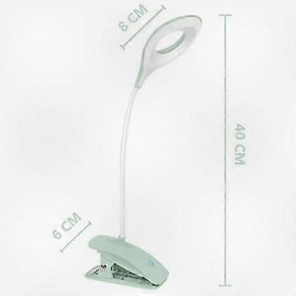 Justerbar Clip-On USB LED Skrivebordslampe med Dæmpbar Lysstyrke for Øjenkomfort