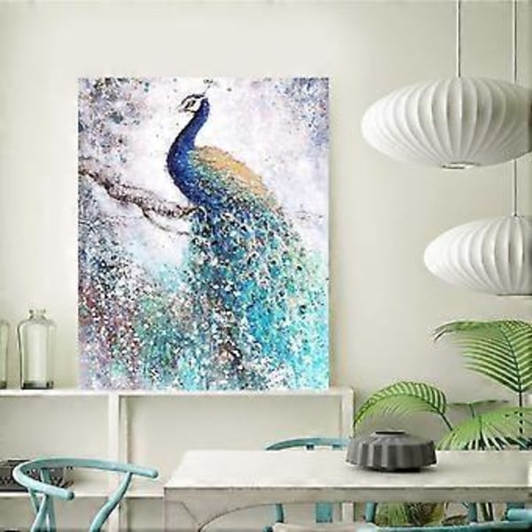 (40 x 50cm) DIY Neliötimanttimaalaus Täysi Porakone 5D Neliötimanttimaalaussarja Aikuisille Riikinkukko Neliö Strassi Kirjonta Lapsille Aloittelijoille Taide