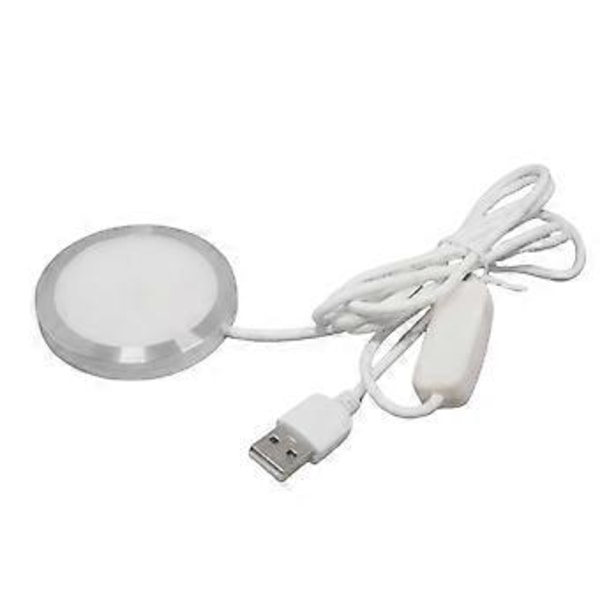 USB-pöytävalaisin, 5V3W suurikirkkaus LED vakaalla pyöreällä jalustalla tiskin valaistus auton kattovalo hopeakuori silver shell