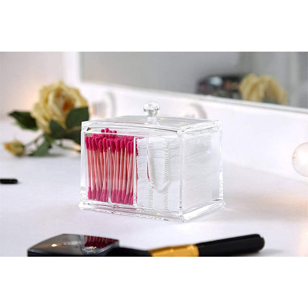 Transparent makeup bomuldsvatpind opbevaringsboks bomuldsopbevaringsboks 15x