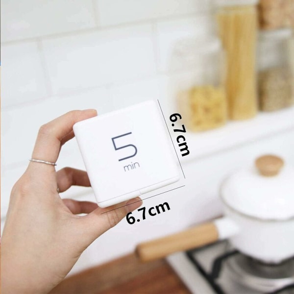 Køkken Timer, Terning Timer Stopur og Nedtællingstimer til Køkken Madlavning Klasse Træning, Digital Alarmur Timer LED Display (Hvid 1-3-5-10 Minut)
