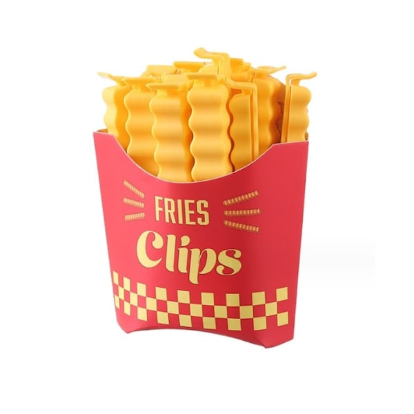 12-pak Fransk Fries Forseglingsklemme Køkken Køleskab Magnetisk