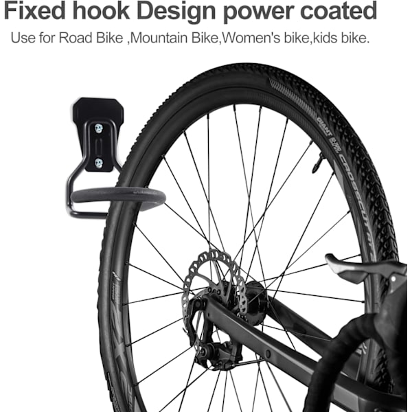 2-pack vertikala cykelkrokar för cykelställ, cykelställ, kraftig H