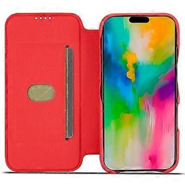 LC.IMEEKE iPhone 16 -kotelo korttipidikkeellä, jalustalla ja nahkaisella puhelinkuorella Style E