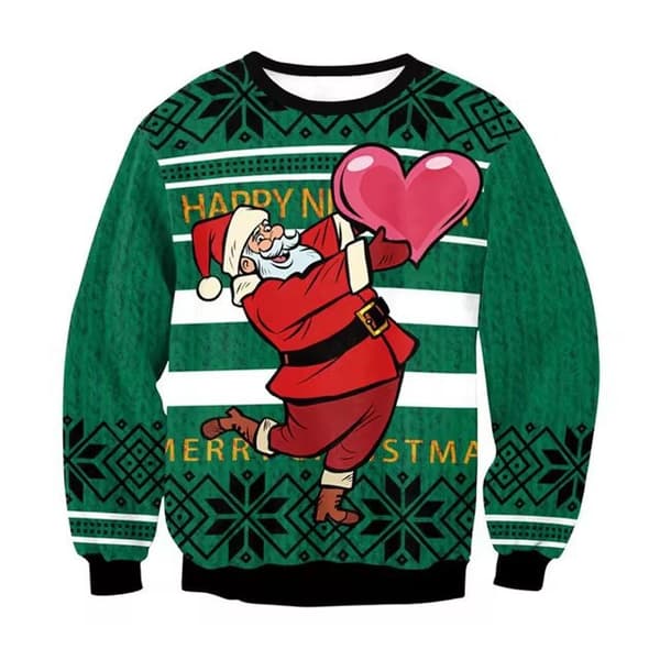 Jule 3D Print Mønster Herre Crew Neck Sweatshirt - Løs Pasform Langærmet Pullover - Style 4 - Størrelse S Style 4 S