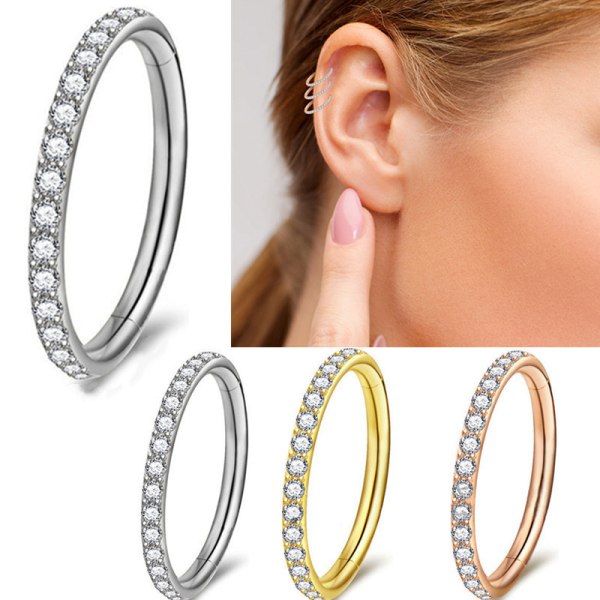 1 stk. sæt argent blanc 1,2 * 8mm diamant øreringe cartil