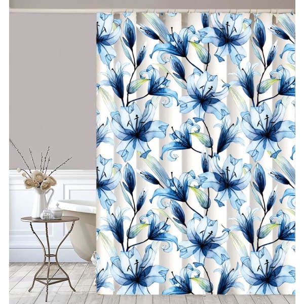 Floral Shower Curtain Waterproof Bathroom Curtain Mould and Milde