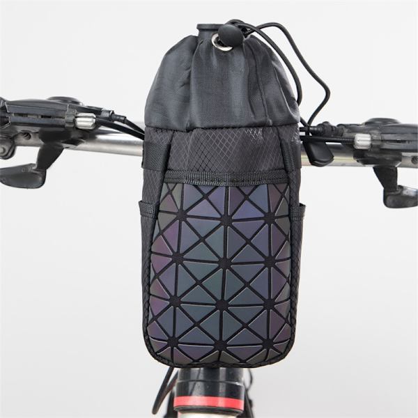 1 stk. sort cykel flaskeholder, vandtæt styr taske, cykel taske med skrueløs flaskeholder, vandflaskeholder til voksne og børn