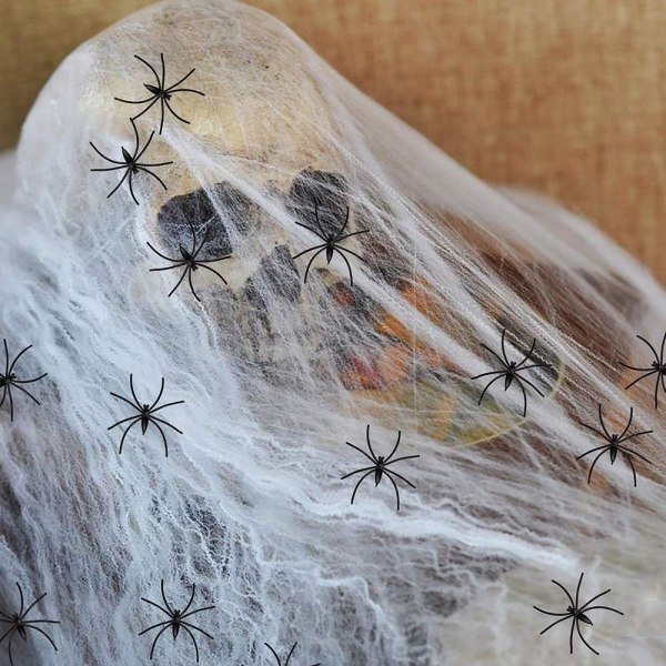 Falska spindelnät spindelnät Halloween fest utomhusdekorationer Suppl