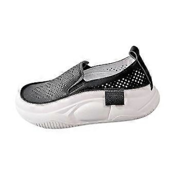 Uformelle damesko Sportssko Fottøy Komfortable motesko Fritidssneakers for streetwear, gåing, jogging, shopping (40Svart) Black 40