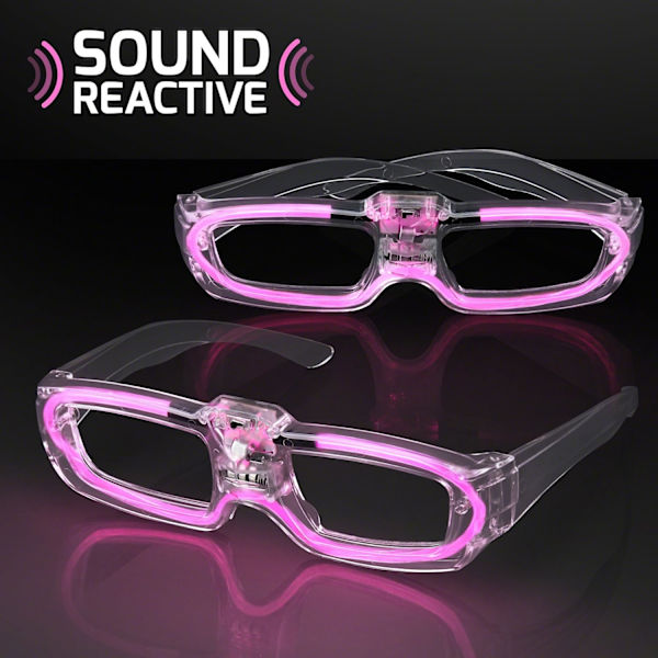 Lydaktiverte rosa LED-festbriller