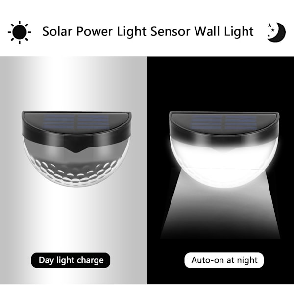 Sæt med 4 LED-varmlys sollamper udendørs væglampe IP65 vandtæt