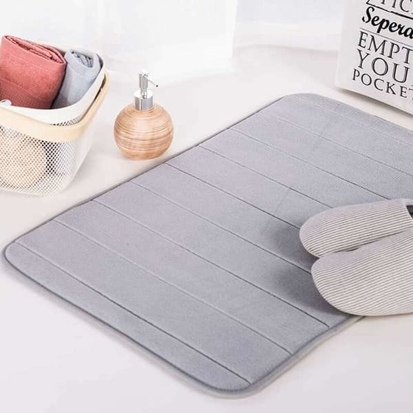 Baderomsmatte Sklisikker Memory Foam Badematte for Baderom, Mikrofiber