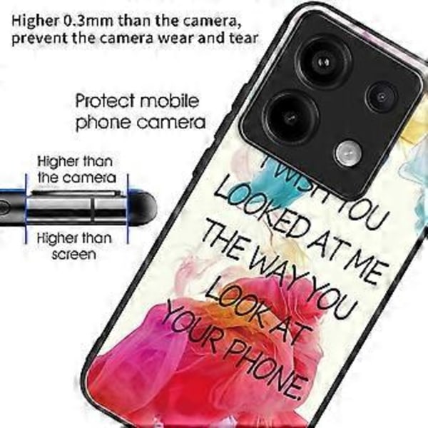 Skal för Xiaomi Redmi Note 13 Pro 5G/Poco X6 5G Härdat Glas+TPU Mönstertryck Baksida Telefonskal Style C