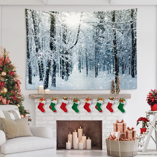 1 st 150 x 130 cm (Skog under snön) Väggbonad Rum Dekor