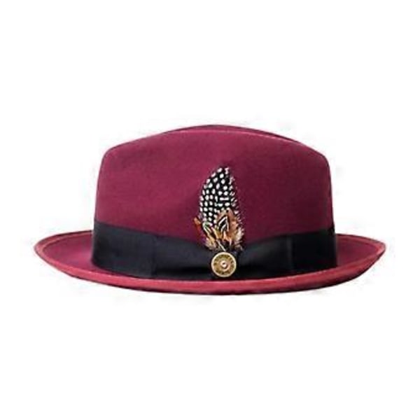 Fedora-hattu, klassinen trilby-hattu matkustamiseen, asusteeksi, häihin, juhliin, cosplay-käyttöön (punainen)