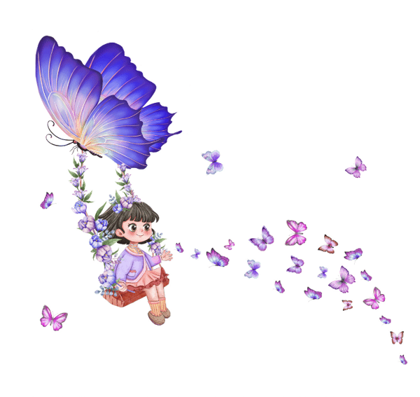 Swing Girl Butterfly Wall Decal Papper Vardagsrum Sovrum Självhäftande