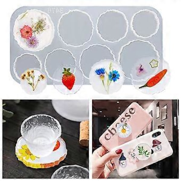 Rund Brik Form DIY Epoxy Resin Silikone Form Opbevaring Køkken Anti-Skoldning Varmeisolering Pad Hjem Desktop Dekoration MD3477 B