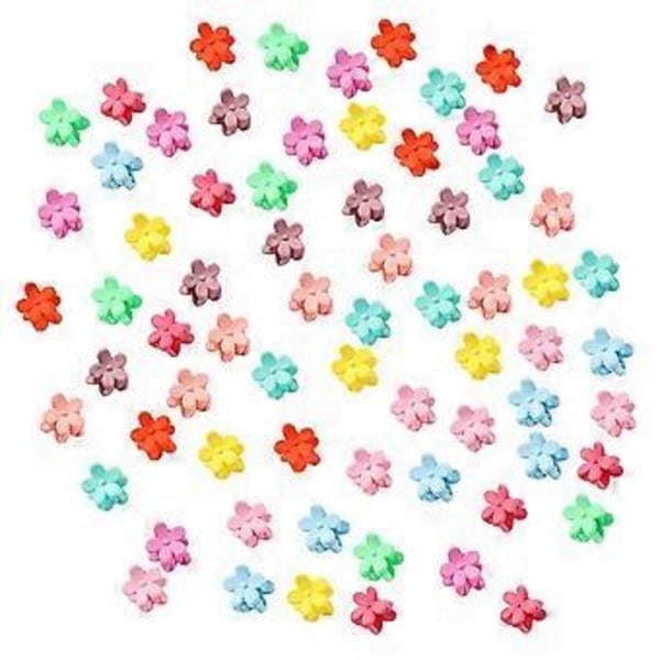 100 stk. Blomster Hårklemmer Baby Piger Små Hårkløer Candy Farve Hårgreb