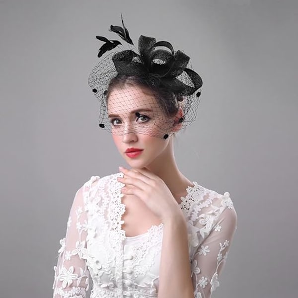 Retro Fascinator med Slør Kvinde Fascinator Lille Fest Hat Cerem