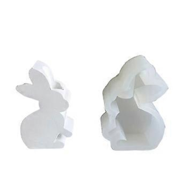3D Kanin Ljusstake Hartsformar Påskhare Silikonform Ljusstakar Gjutformar för Hemmabordsdekoration 1