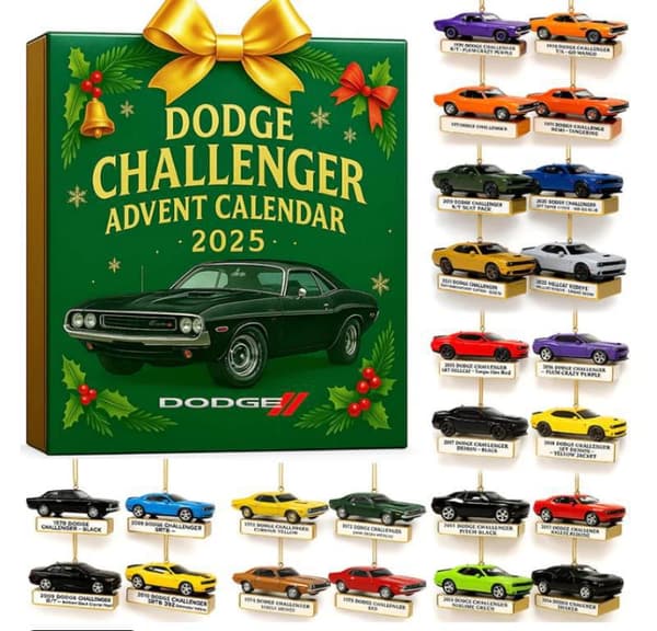 Adventskalender blindbox, juldekorationsprydnader, passar alla - Dodge Challenger