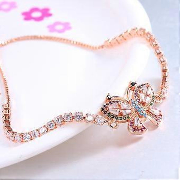 Elegant Zirkon Kristall Armband Justerbart Armband Dam Smycken