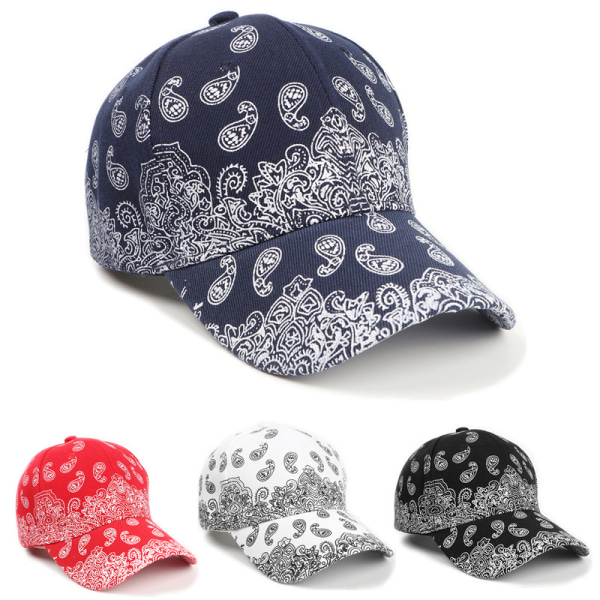 Retro justerbar höftpop cashew mutter tryck baseball keps marinblå