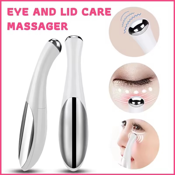 Hvid, bærbar øjenmassager, elektrisk vibration, anti-rynke, a