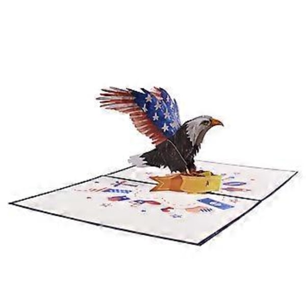 til Pop Up 3D Skaldet Ørn Kort med Kuvert Amerikansk Flag Lykønskningskort Uafhængighedsdag Festival Kort Festartikler