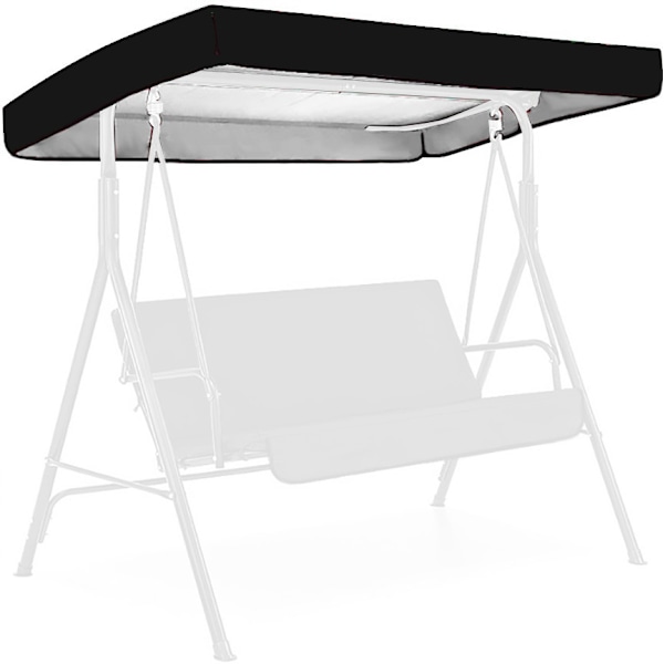 Ersättningstak för trädgårdsgunga Universell gungtak Veranda gunga bänk Trädgårdssäng 2-3 sitsig 191 X 120 Cm（Svart）