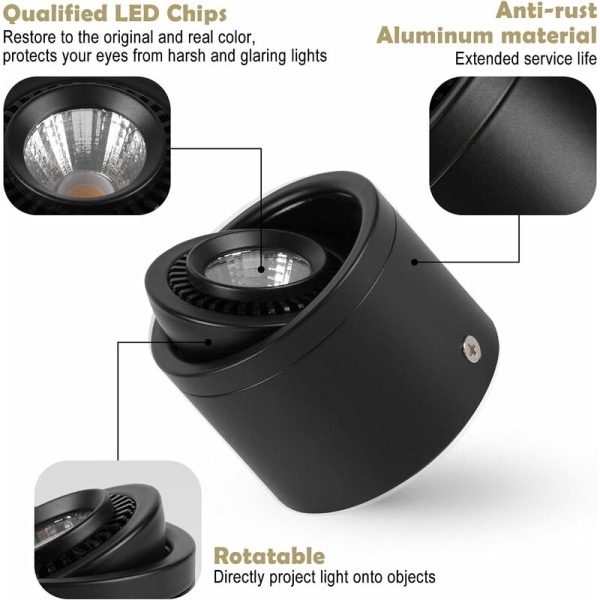 Loftlampe, LED Oritable spotlights, 5W 500lm 3000K varm hvid