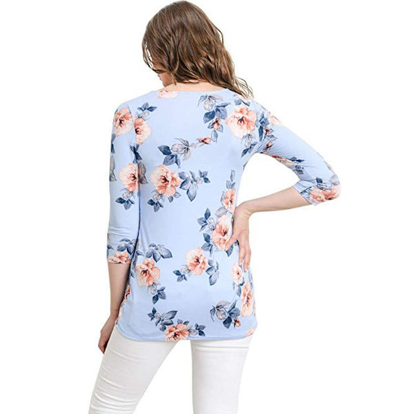Peplum-bluse til gravide kvinder med frontplissé til graviditet