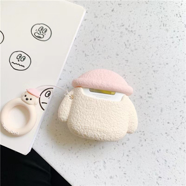 Rosa tecknad hatt hund airpods PRO 1 generation 2 generation