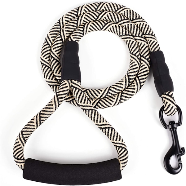 Nylon Dog Climbing Leash with Soft Handle - 1.5m - Black & White